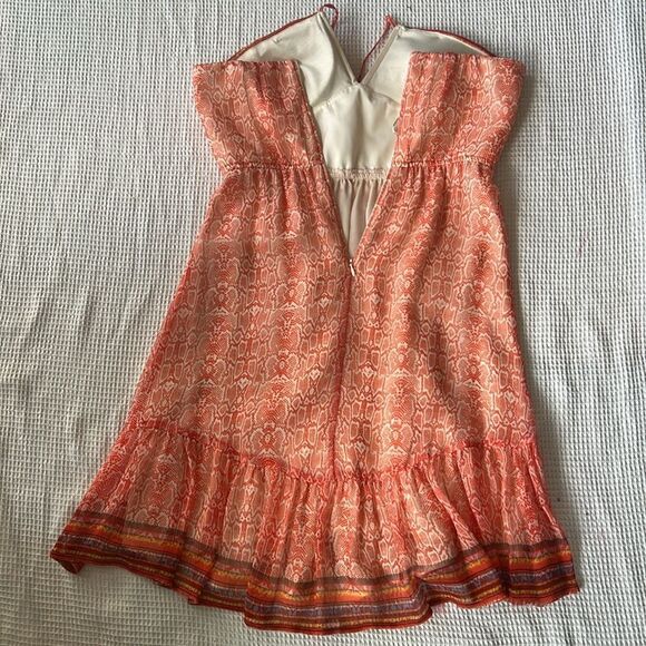 Twelfth Fifth Street Cynthia Vincent Sheer 100% Silk Orange Sleeveless Dress 6 - Picture 8 of 16